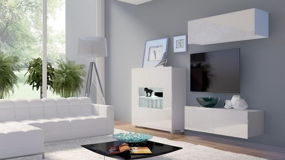 Гостиная Марко белый глянец