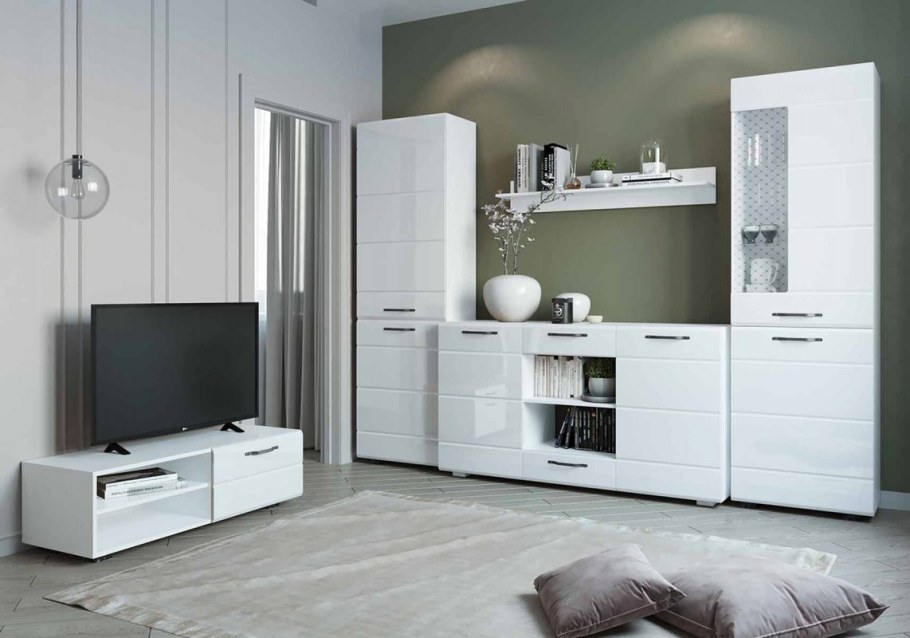 Гостиная Асти ДСВ белый глянец