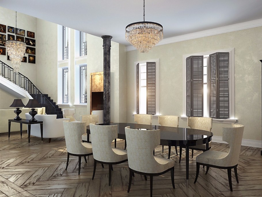 Дизайн зоны столовой визуализация