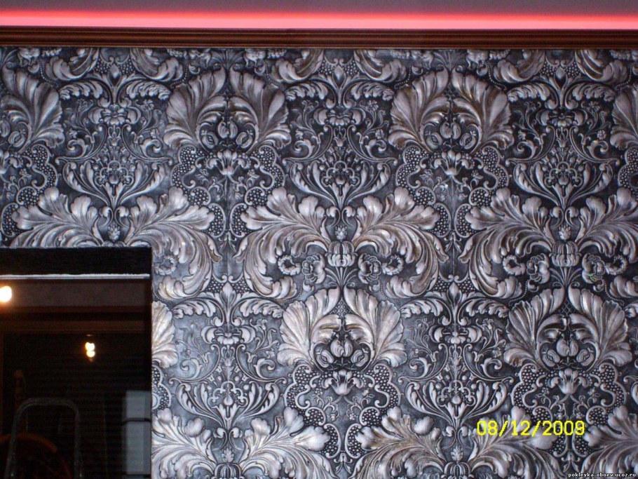 Окраска обоями типа линкруста