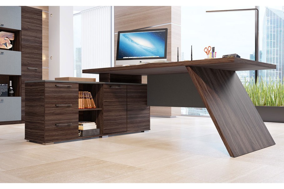 Стол письменный с приставкой эбони DLT 91-103