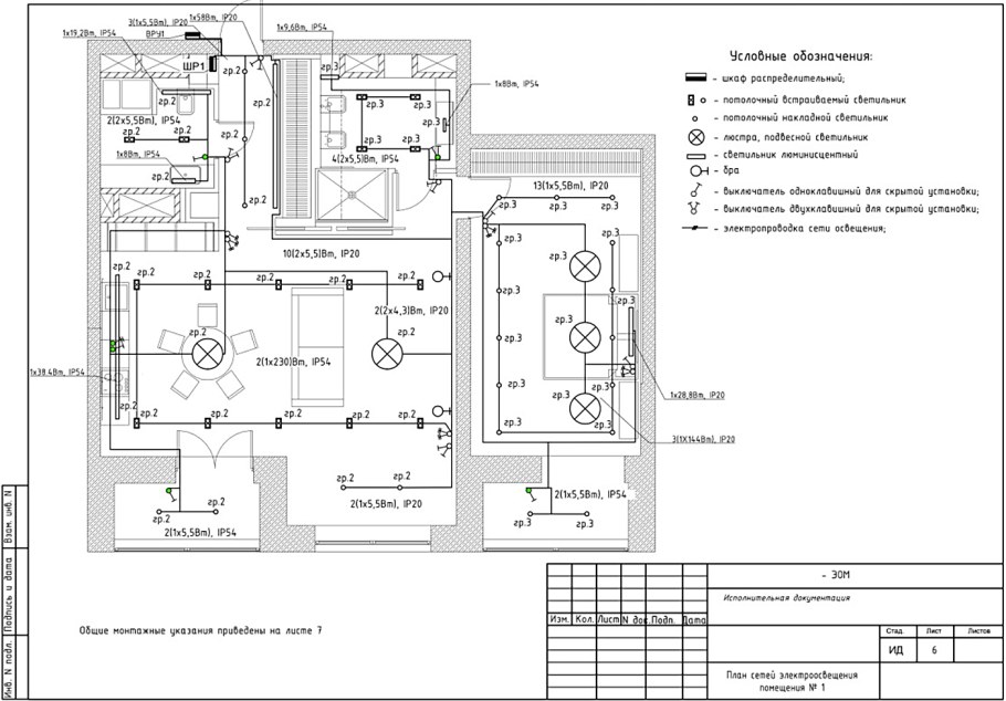 Схема электропроводки в офисных помещениях