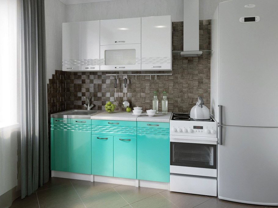 Кухонный гарнитур «Симпл» бирюза