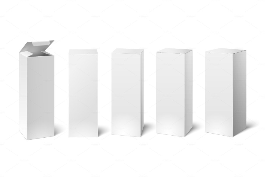 Белая коробка вертикальная