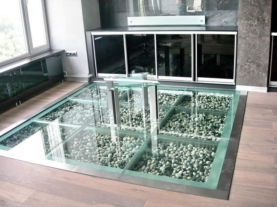 Стеклянный пол триплекс РГБ