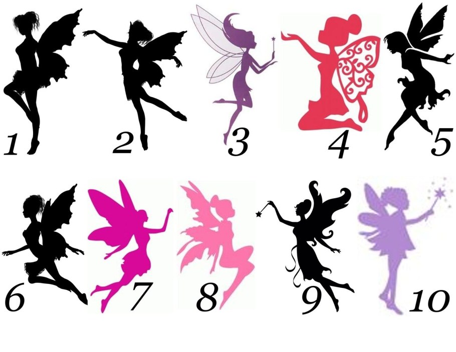 Силуэты фей для вырезания из бумаги