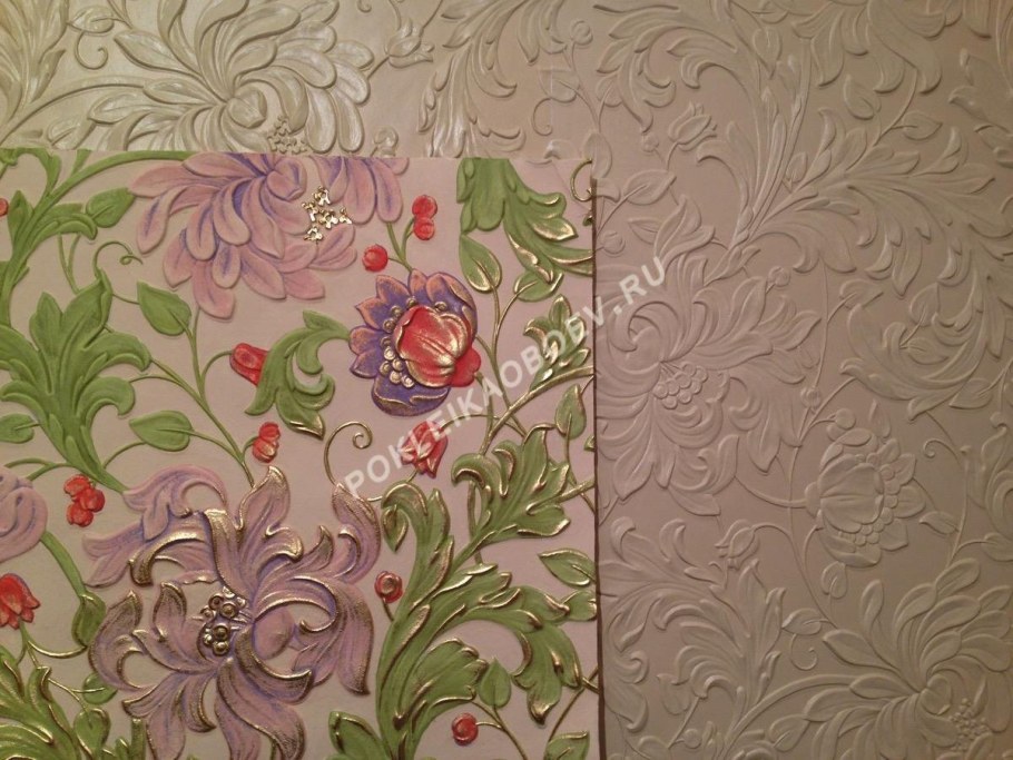 Обои фактурные с росписью