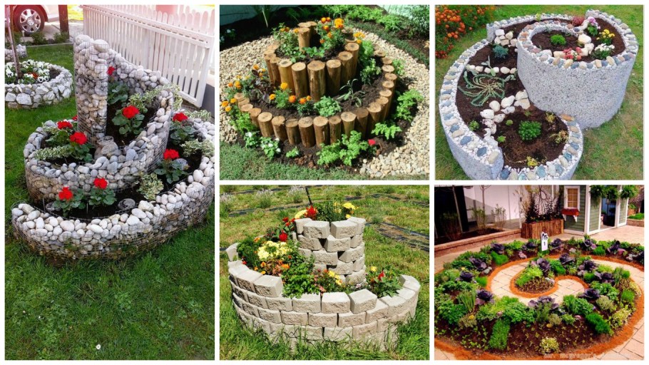 Двухъярусная клумба из камней