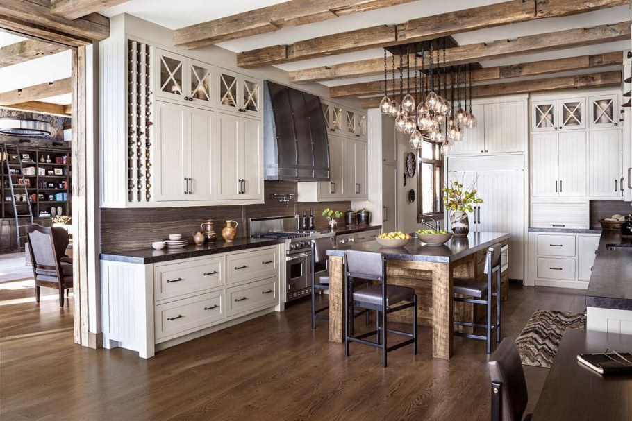 Кухня гостиная в винтажном стиле