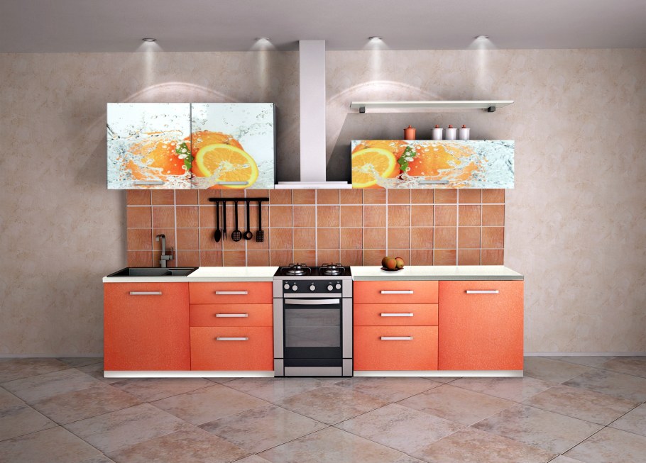 Кухонный гарнитур "апельсин" 1.6 м (МДФ)