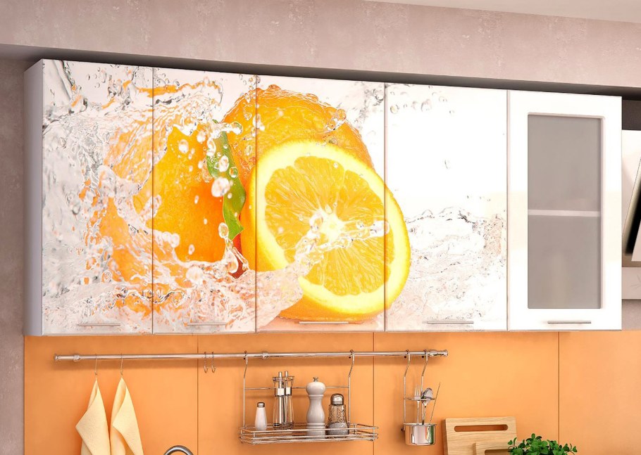 Кухня с фотопечатью апельсин 1.6