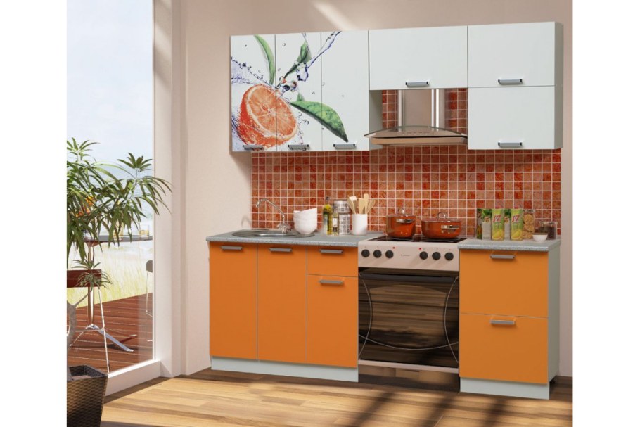 Кухня апельсин 2 метра БТС