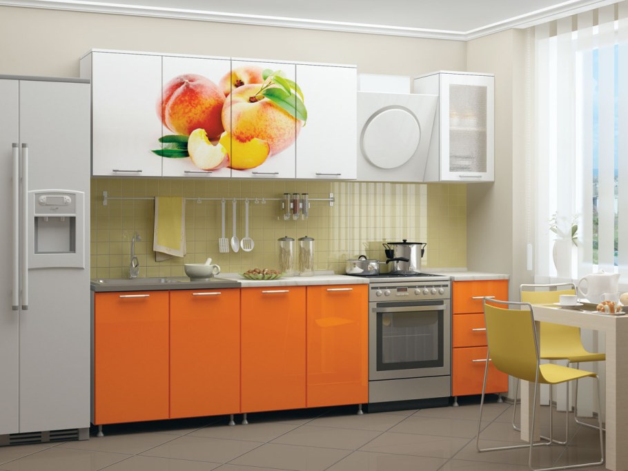 Кухня фотопечать зеленый чай