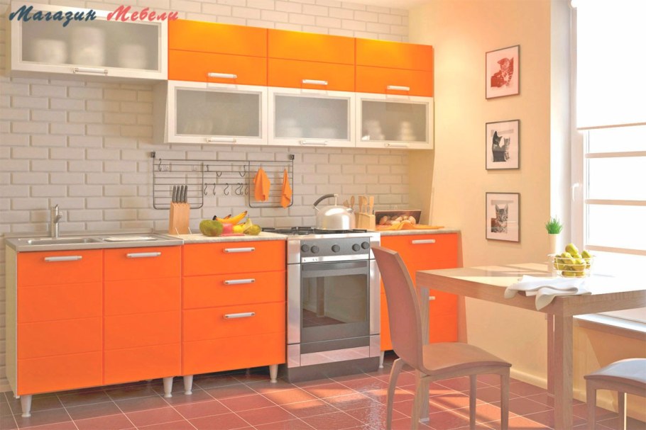 Кухни оранжевого цвета