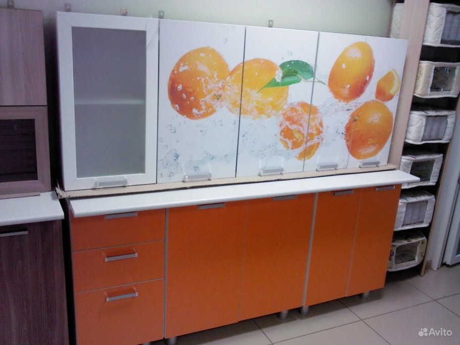 Кухня с фотопечатью апельсин 1,8м миф