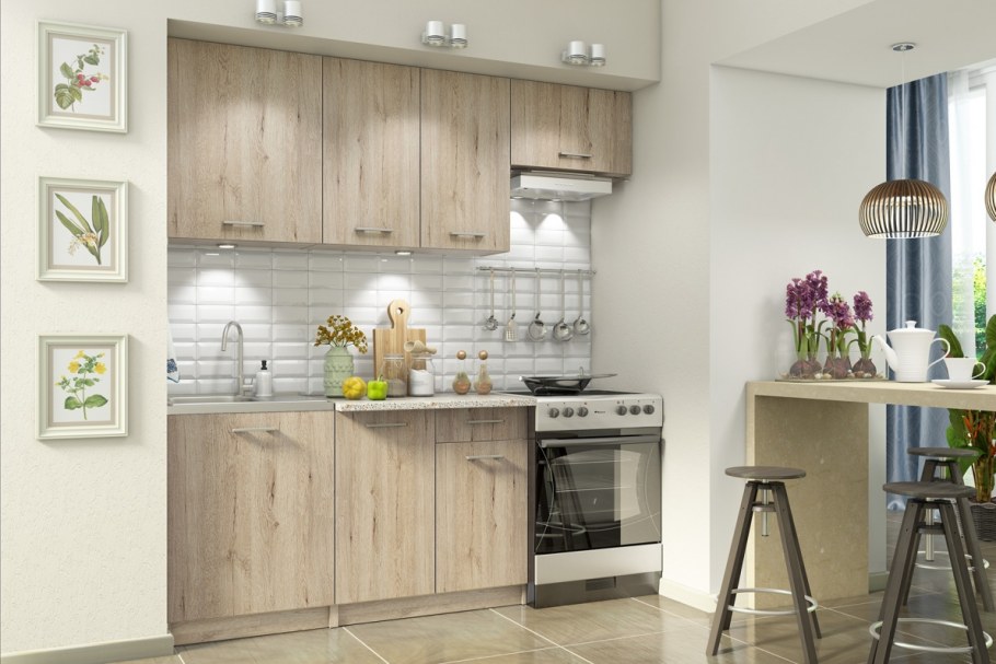 Сосна выбеленная кухня Леруа