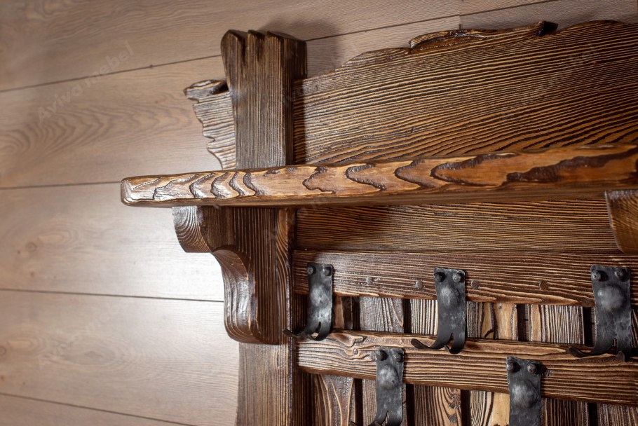 Вешалка под старину из дерева
