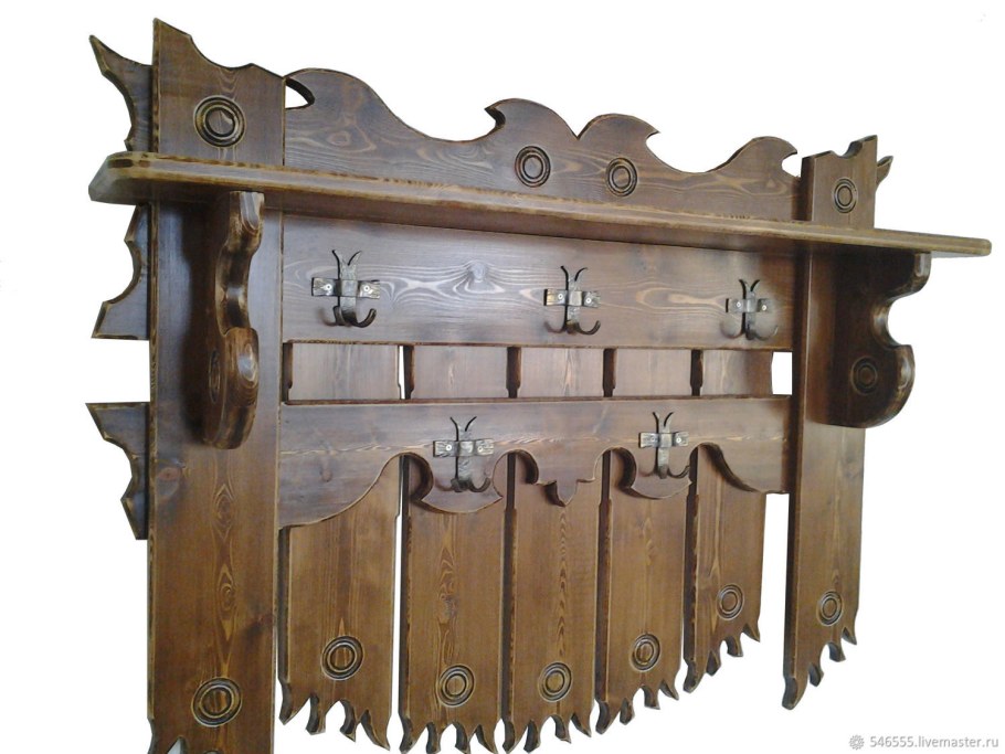 Вешалка под старину из дерева