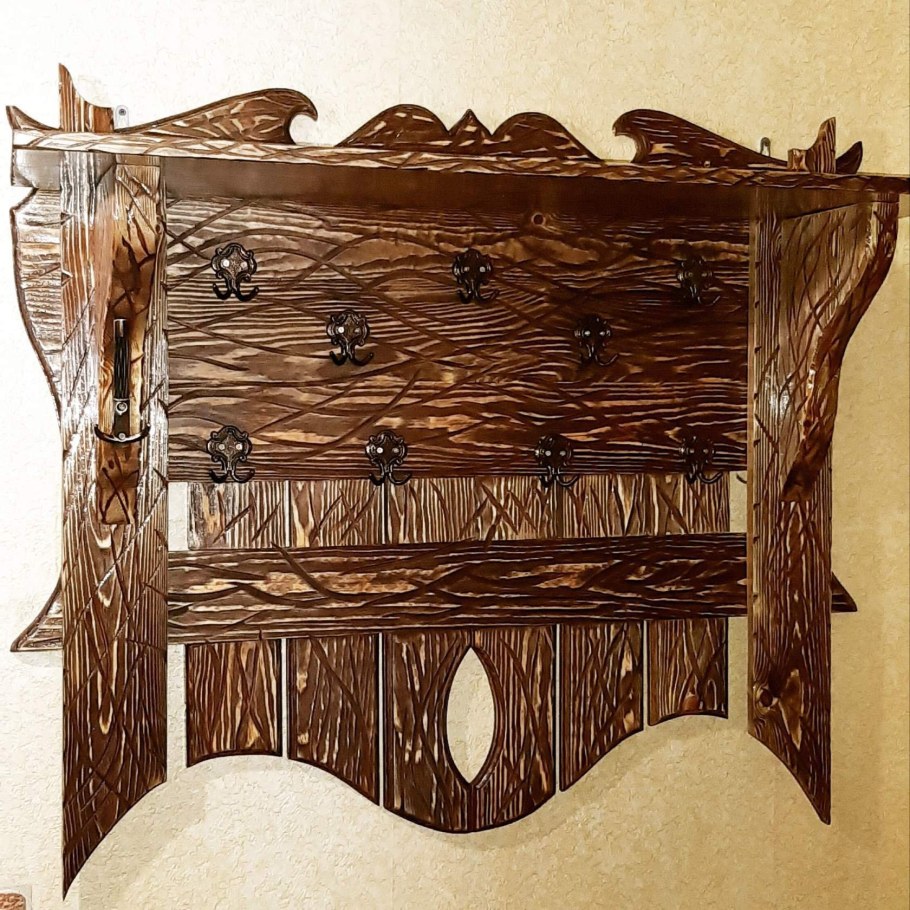 Вешалка под старину из дерева