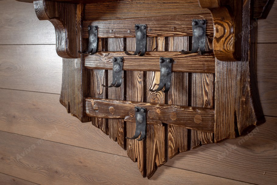 Вешалка под старину из дерева