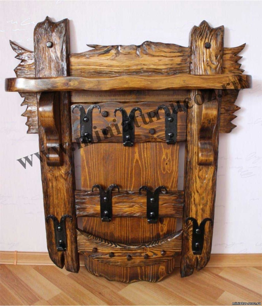 Вешалка старинная деревянная