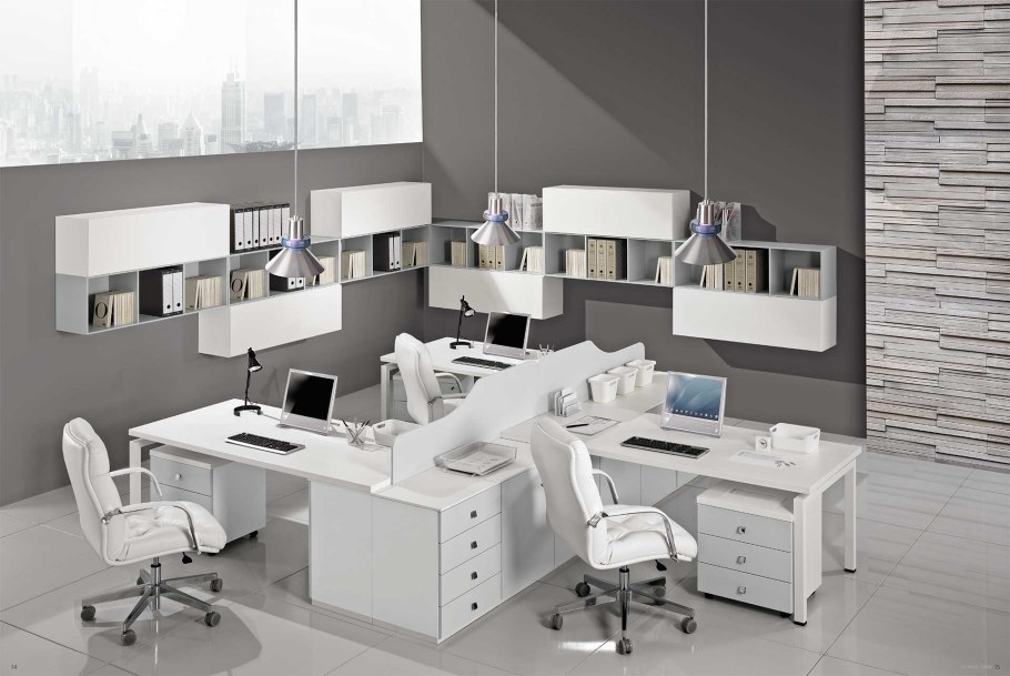 Белая офисная мебель