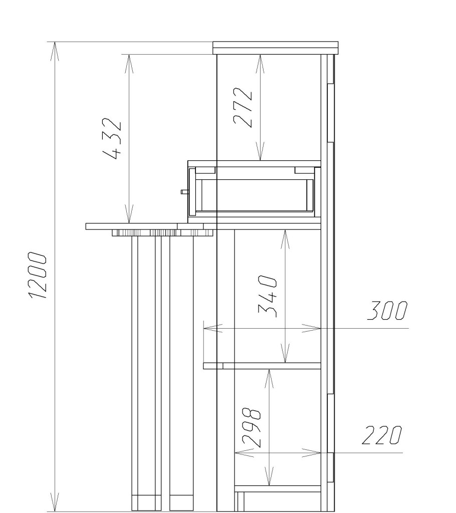 Чертеж барной стойки