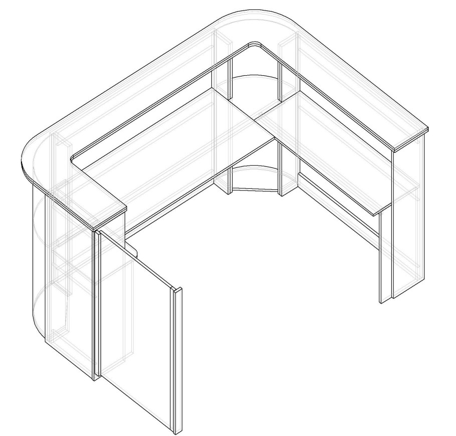 Угловые стойки ресепшн стойка ресепшн псу-120 120*105*118,6.