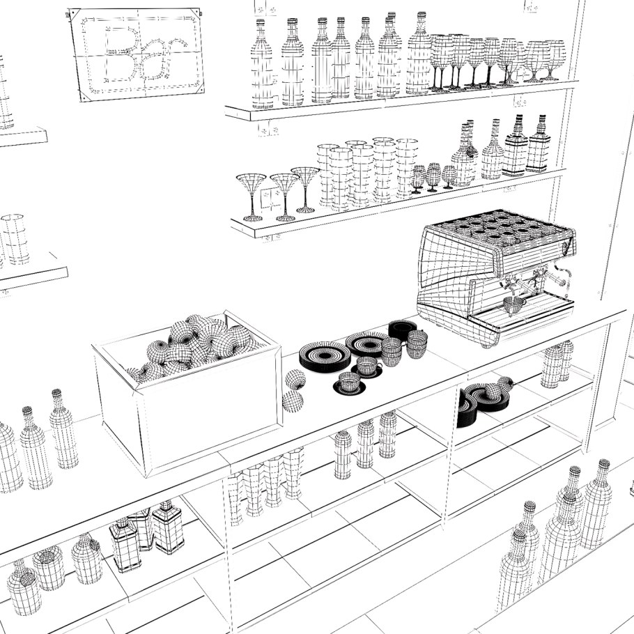 Чертеж барной стойки для кальянной