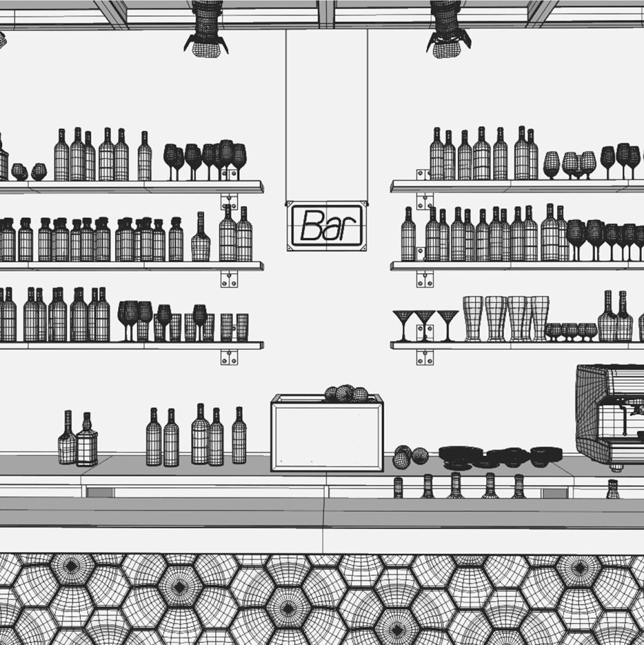 Модель барной стойки архикад