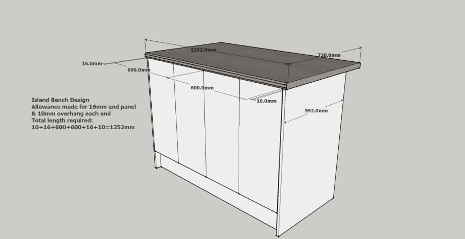 Кухонный остров чертеж