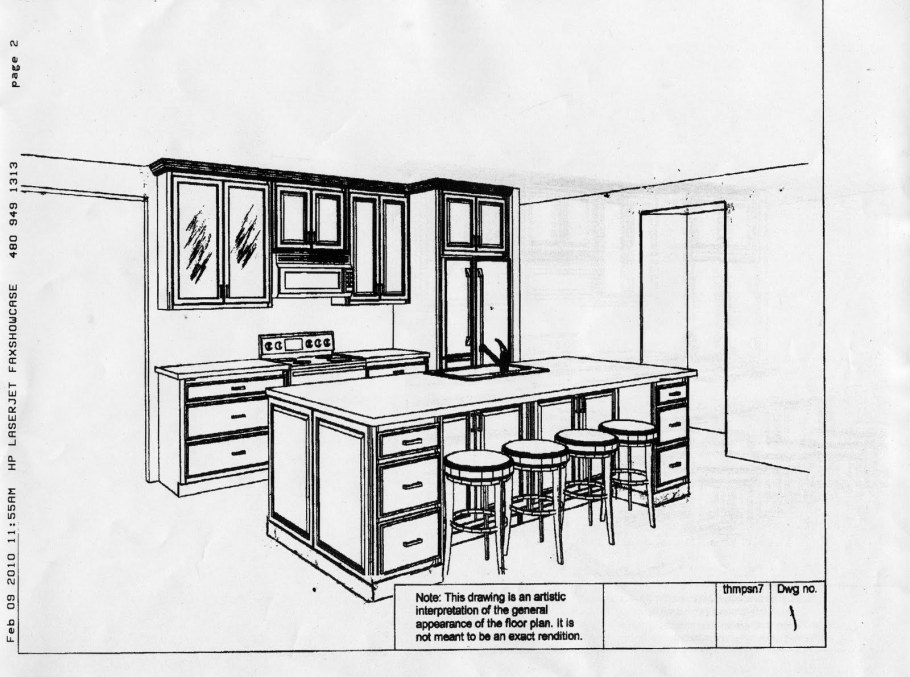 Кухонный остров чертеж