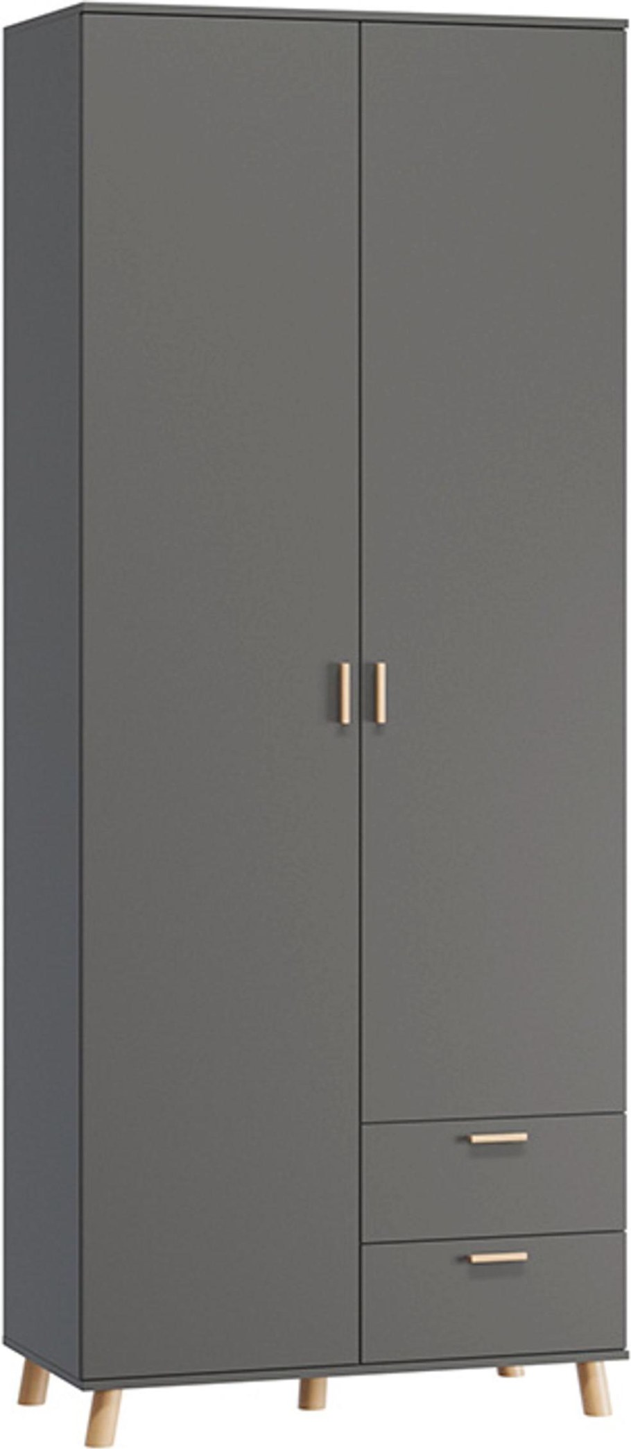 Распашной шкаф Пронто-2-90-210 серый