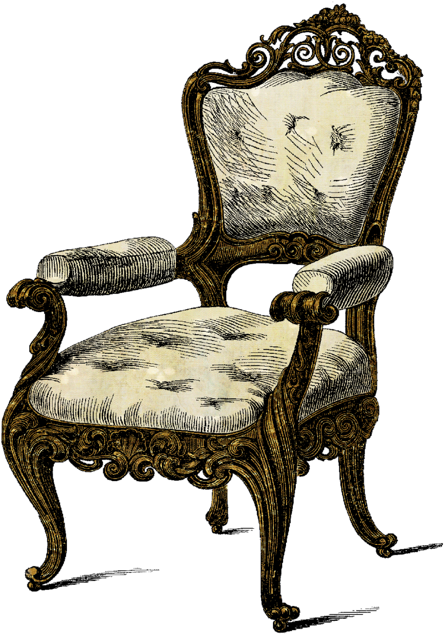 Старинное кресло на белом фоне