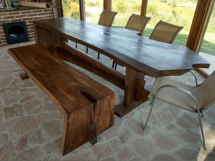 Столы лофт из слэба тополя