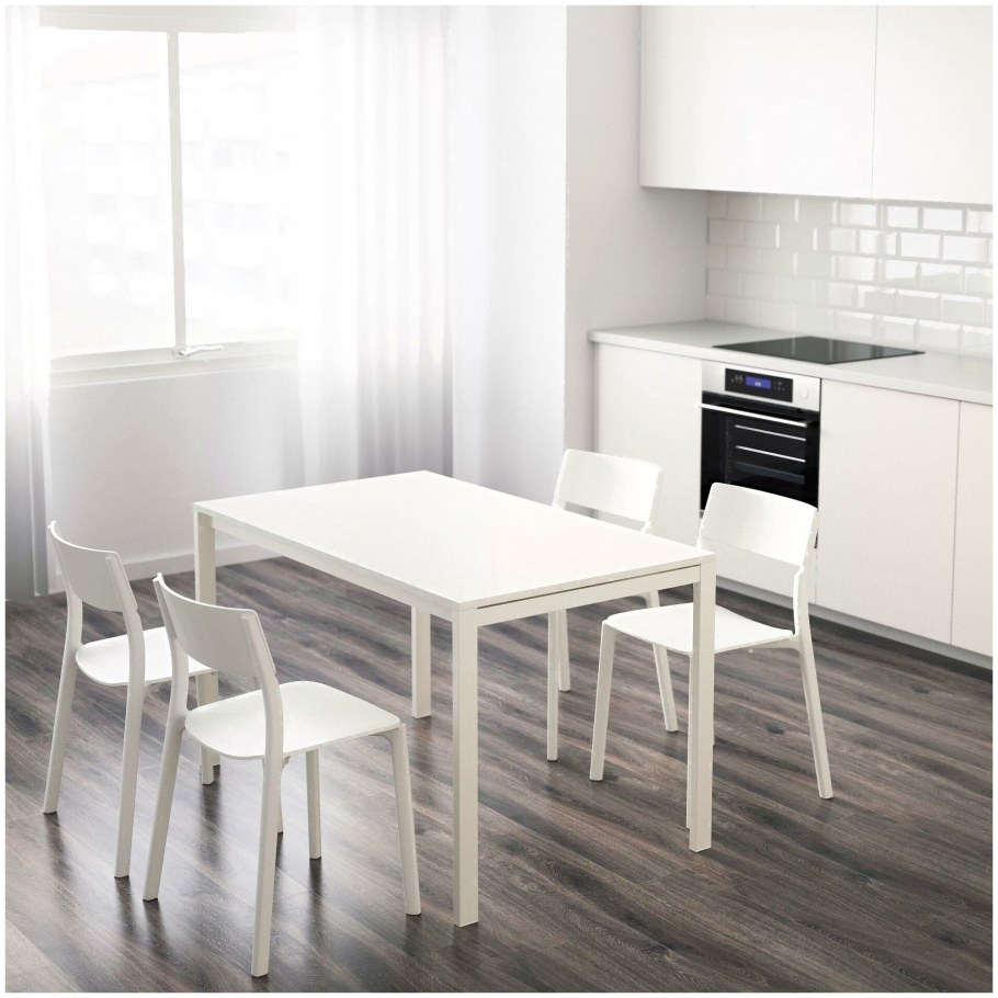 ИНГАТОРП раздвижной стол белый 110/155