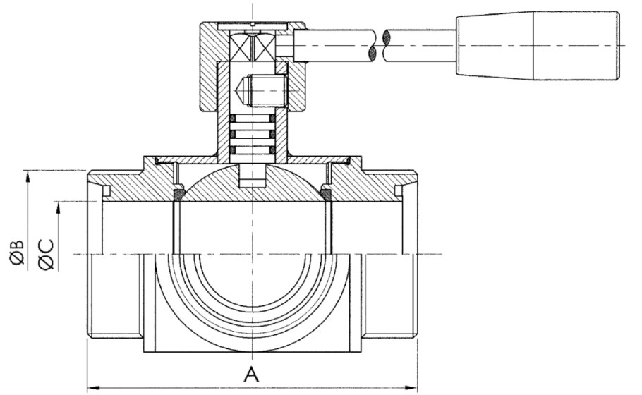 Кран шаровый DN 80 AISI 304 резьба*резьба