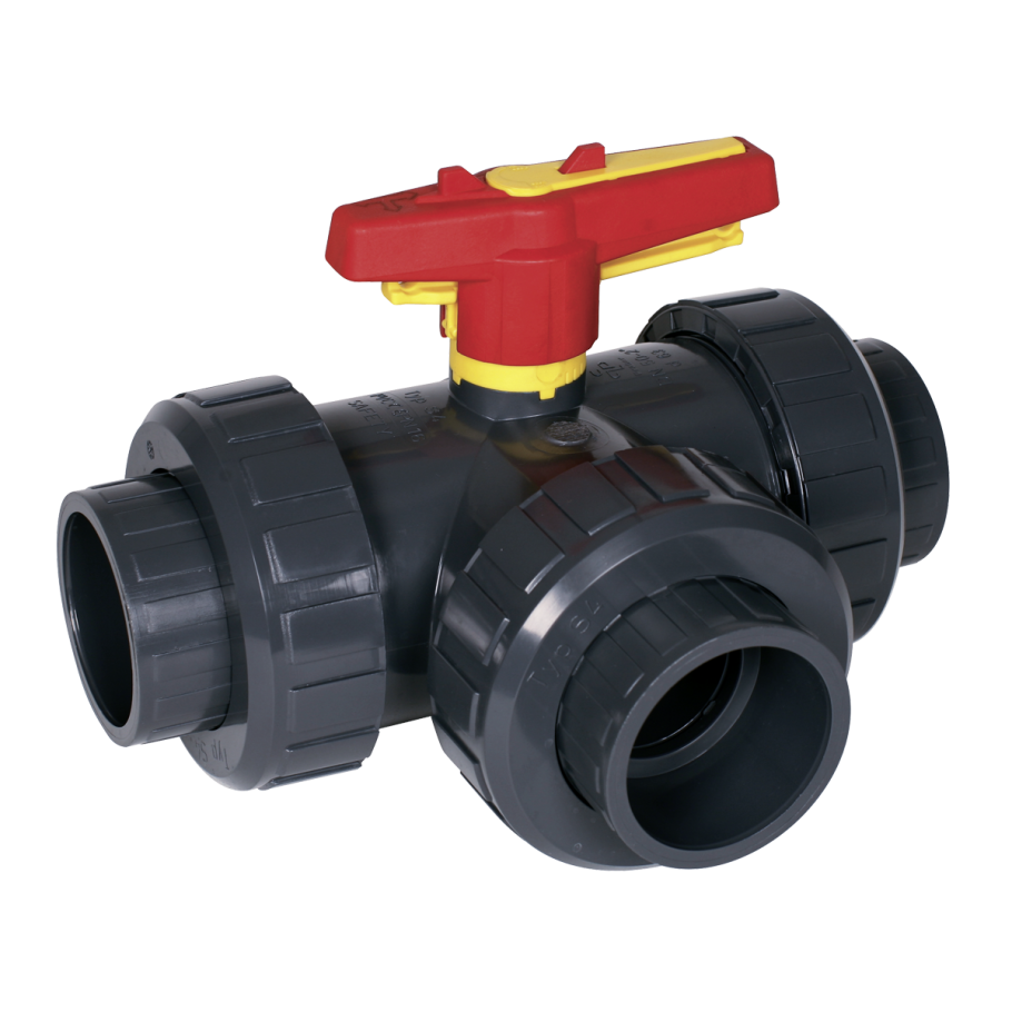 Трехпозиционный кран ПНД 50 мм