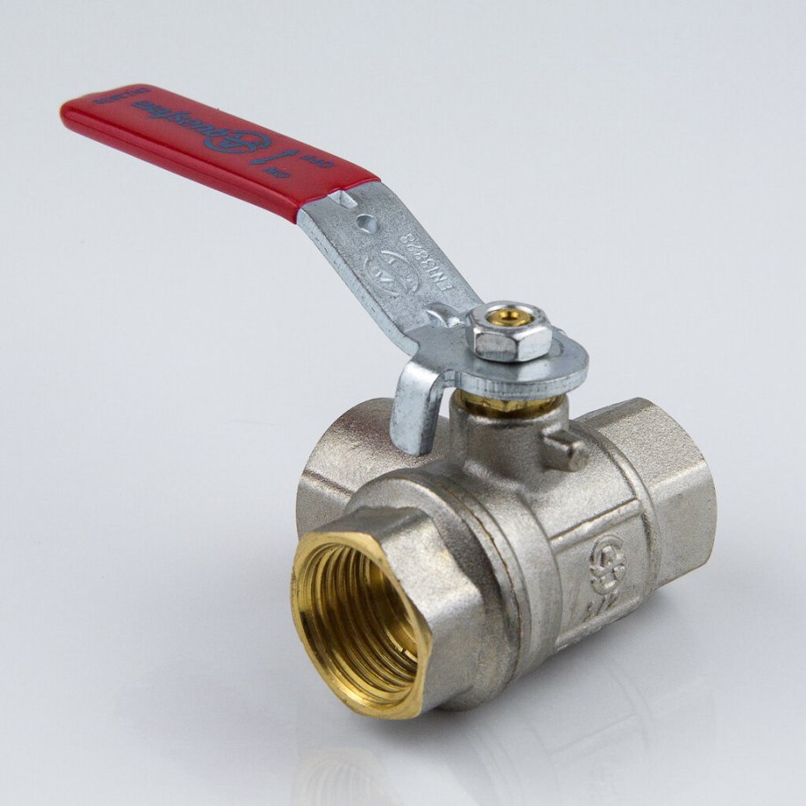 Кран шаровой латунь никель 3-ход 1020euro ВР полнопроходной рычаг Aquasfera