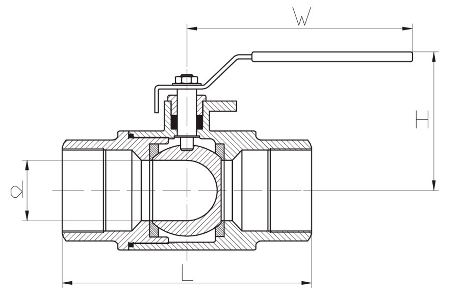 Кран шаровой трехходовой, Тип l 3/4"