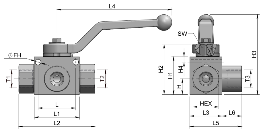 4х ходовой шаровый кран Velan