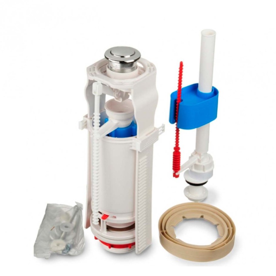 Арматура Ани пласт Нижний подвод 1/2 кнопка металлизированная wc6550м