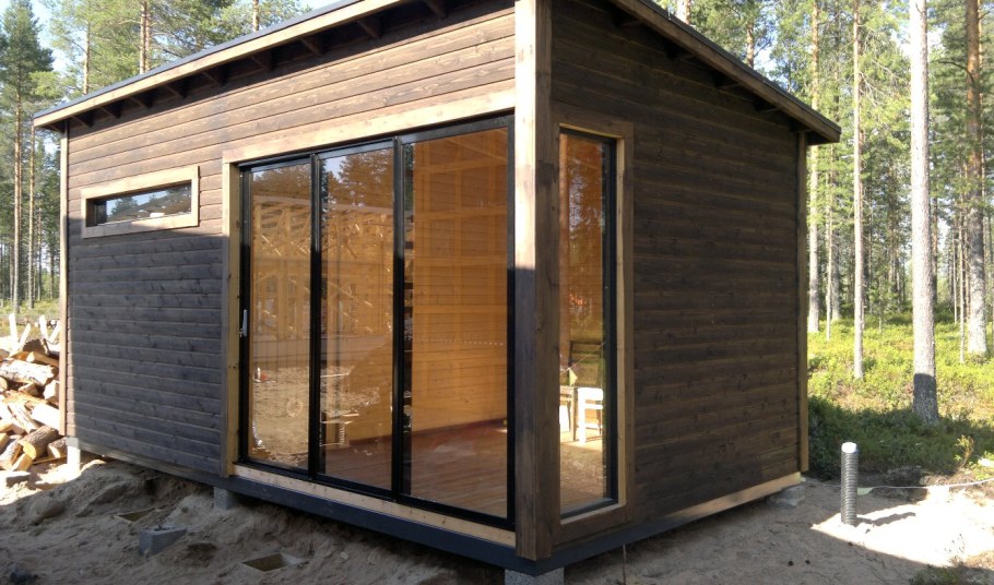 Модульные бани с панорамным остеклением