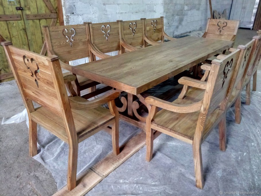 Стол дубовый обеденный Столяр