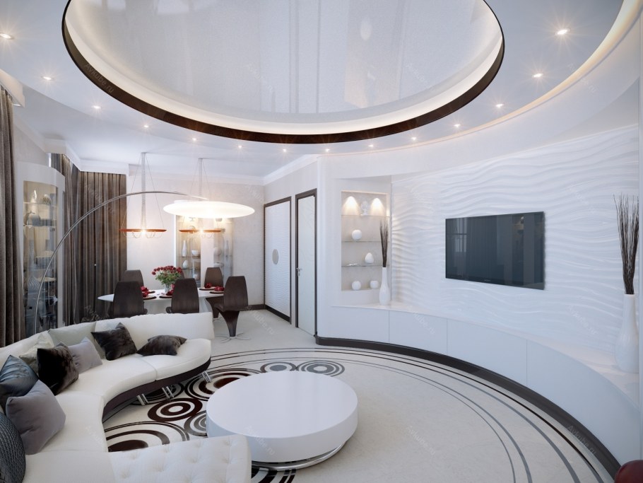 Интерьер полукруглой комнаты