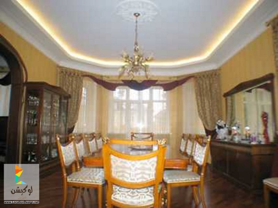 Потолки натяжные двухуровневые для зала с эркером