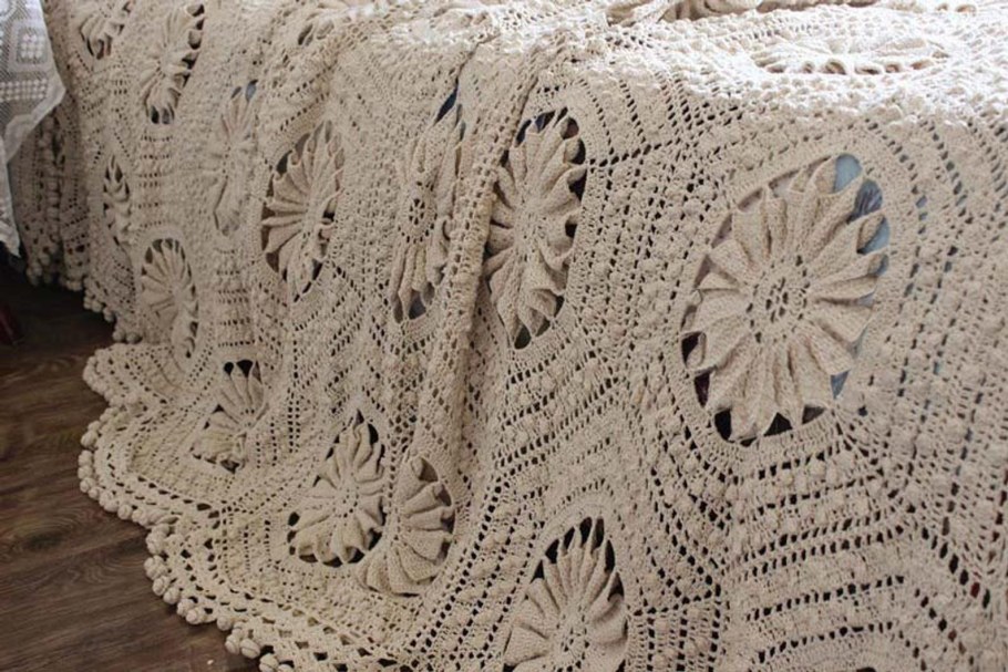 Вязаные пледы в стиле Винтаж