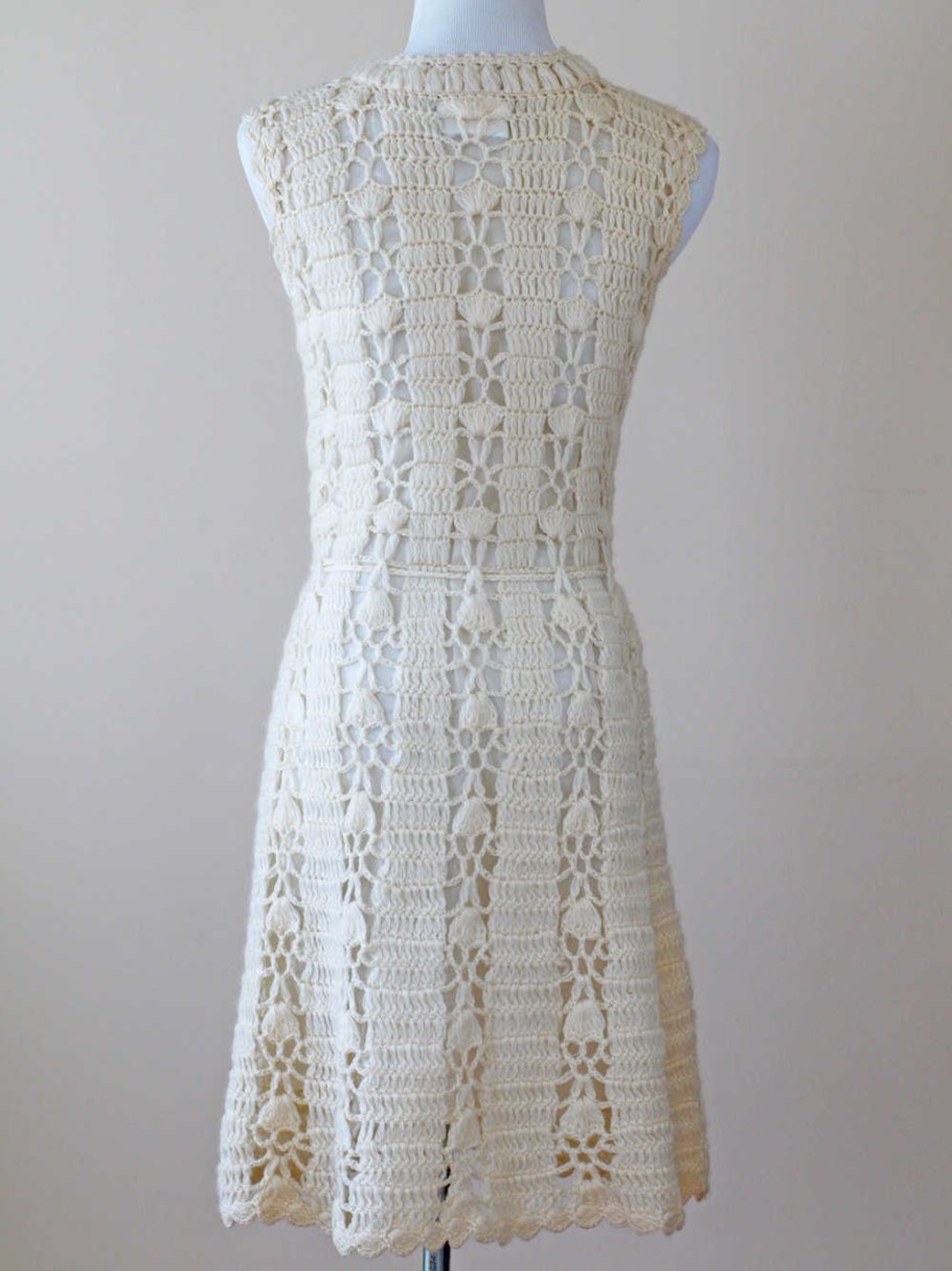 Винтажное вязаное платье