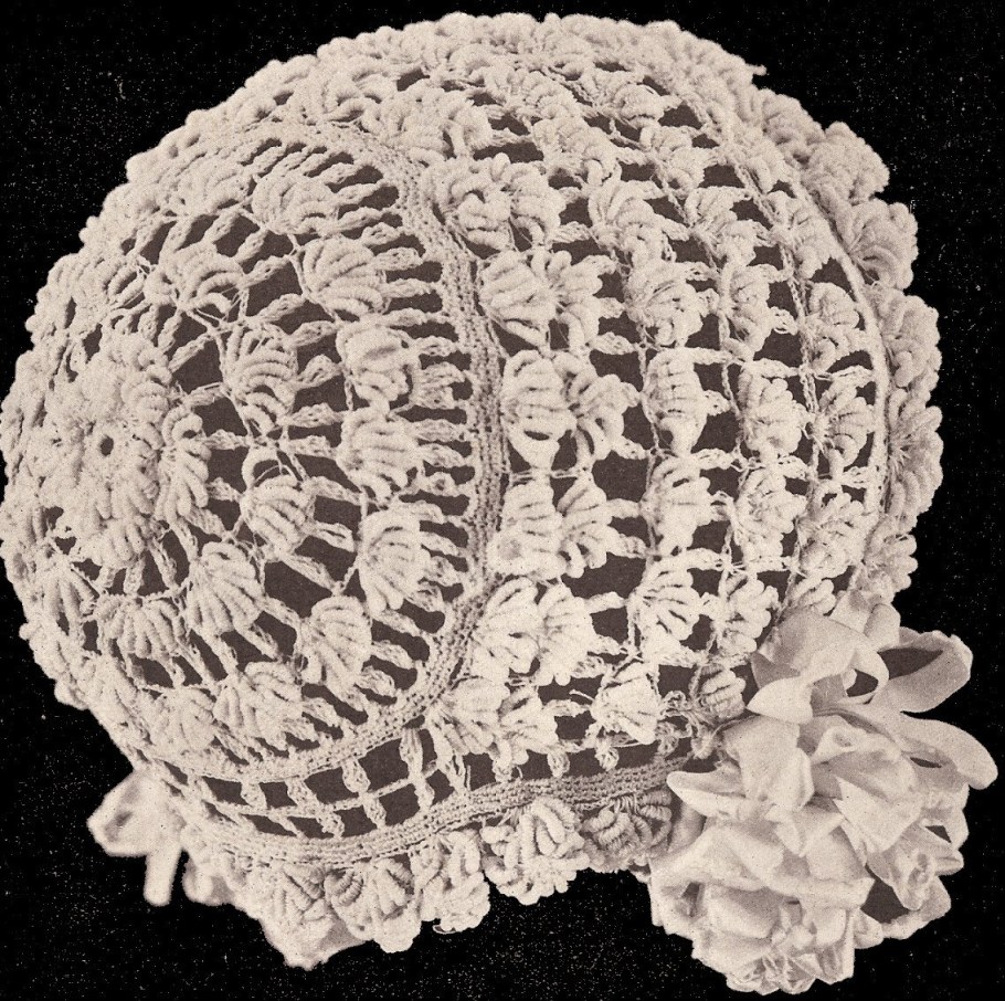 Винтажный чепчик крючком