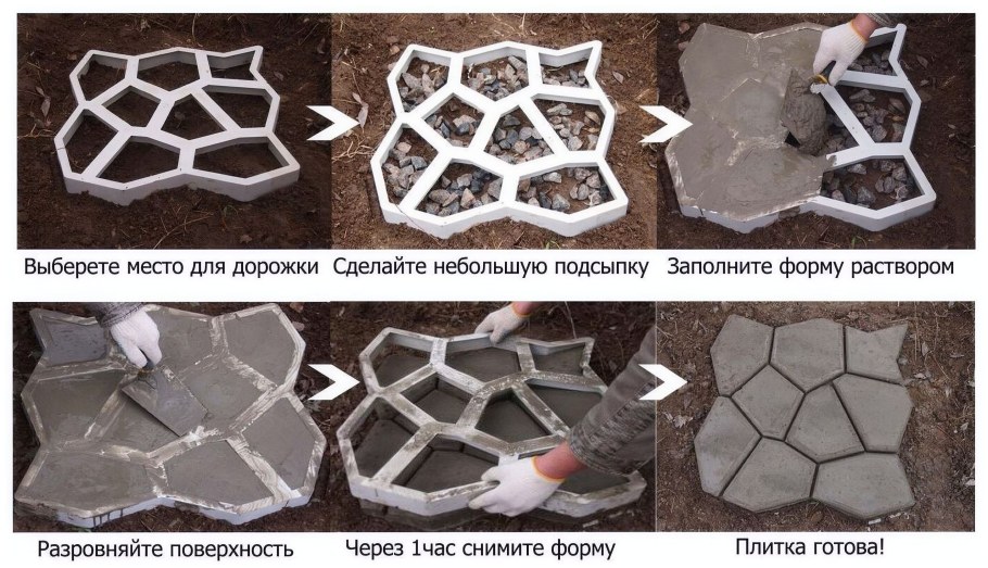 Форма для садовых дорожек 50х50